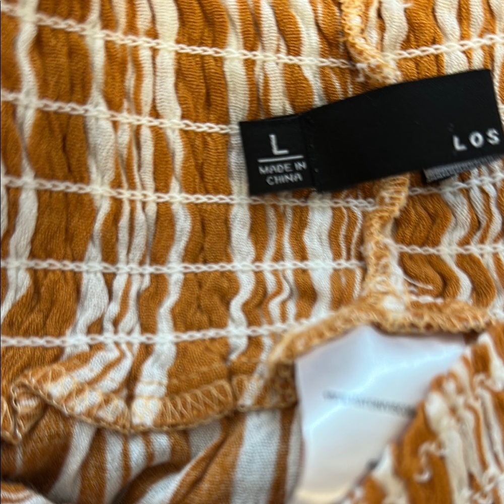 BBJ Striped Mustard and White Wide-Leg Pants - Picture 8 of 9